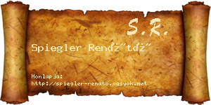 Spiegler Renátó névjegykártya
